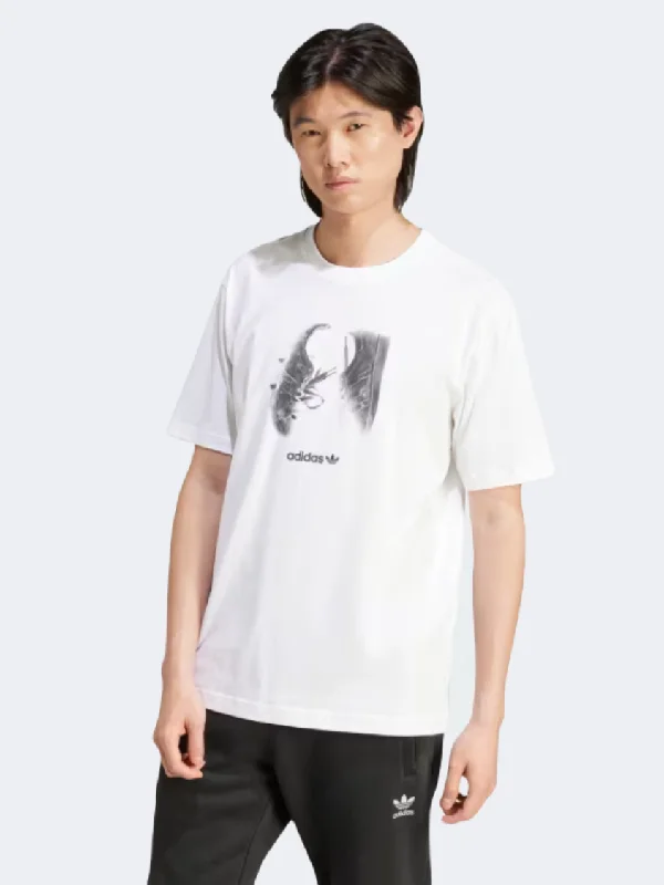 Men's short-sleeve boxy black tee-Adidas Street 5 Men Original T-Shirt White/Black