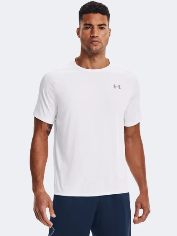 Men's short-sleeve tropical print shirt-Under Armour Tech 2 Men Training T-Shirt White/Overcast Grey