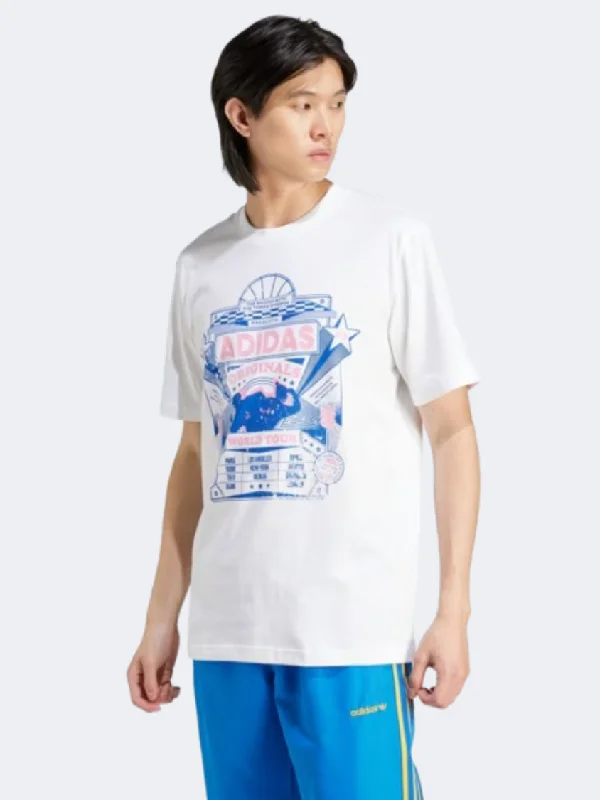 Men's short-sleeve faded denim tee-Adidas Street 4 Men Original T-Shirt White/Blue