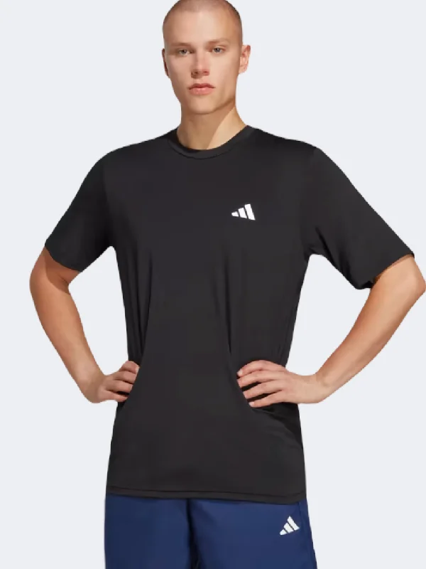 Men's short-sleeve artisanal cotton tee-Adidas Essentials Stretch Men Training T-Shirt Black/White