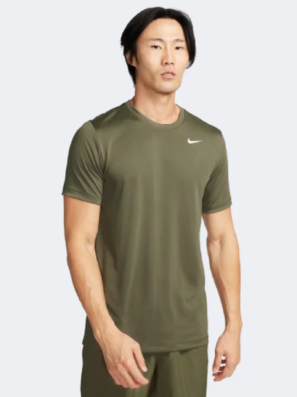 Men's short-sleeve low-cost white shirt-Nike Legend Reset Men Training T-Shirt Olive/White