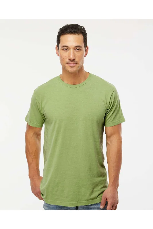 Men's short-sleeve neon green top-M&O Mens Vintage Garment Dyed Short Sleeve Crewneck T-Shirt - Aloe Green