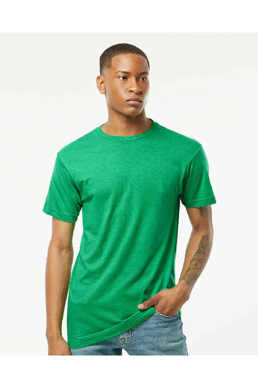 Men's short-sleeve checkered slim fit shirt-Tultex Mens Fine Jersey Short Sleeve Crewneck T-Shirt - Heather Kelly Green