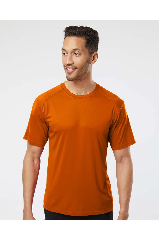 Men's short-sleeve cream linen top-Paragon Mens Islander Performance Moisture Wicking Short Sleeve Crewneck T-Shirt - Orange