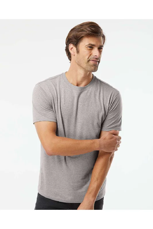 Men's short-sleeve quick-dry navy shirt-Kastlfel Mens Recycled Soft Short Sleeve Crewneck T-Shirt - Steel Grey