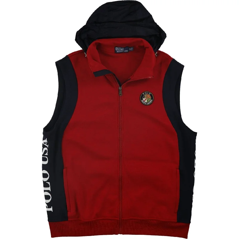 Men's textured jackets-Ralph Lauren Mens Downhill Skier Outerwear Vest, Red, X-Small