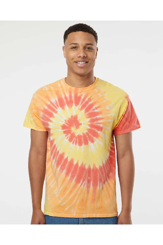 Men's short-sleeve sleek black tee-Dyenomite Mens Tide Tie Dyed Short Sleeve Crewneck T-Shirt - Snap Dragon