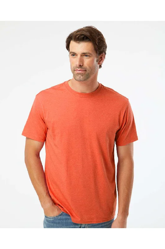 Men's short-sleeve pocket tee-Kastlfel Mens Recycled Soft Short Sleeve Crewneck T-Shirt - Orange