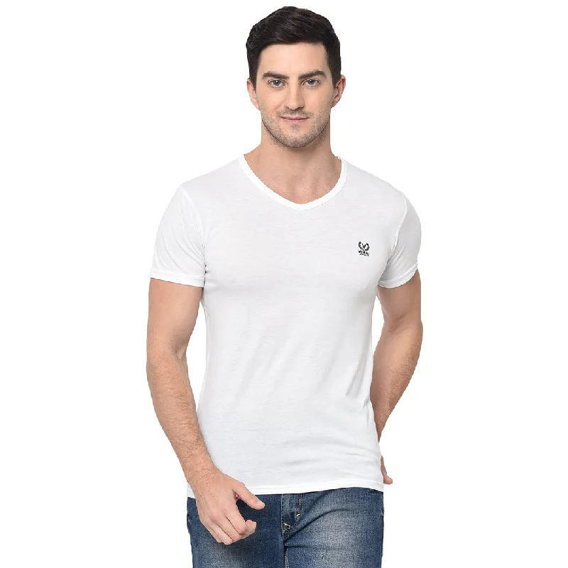 Men's short-sleeve boxy black tee-Vimal Jonney Round Neck white T-shirt For Men's