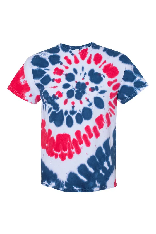 Men's short-sleeve anti-odor workout top-Dyenomite Mens Spiral Tie Dyed Short Sleeve Crewneck T-Shirt - USA