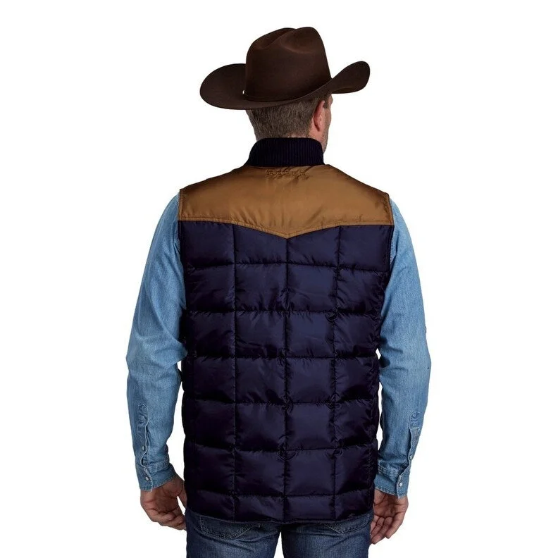 Men's ranger jackets-Roper Western Vest Mens Price Point Zip Blue 03-097-0763-0537 BU