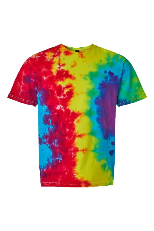 Men's short-sleeve sage green athletic shirt-Dyenomite Mens Slushie Crinkle Tie Dyed Short Sleeve Crewneck T-Shirt - Slushie Classic