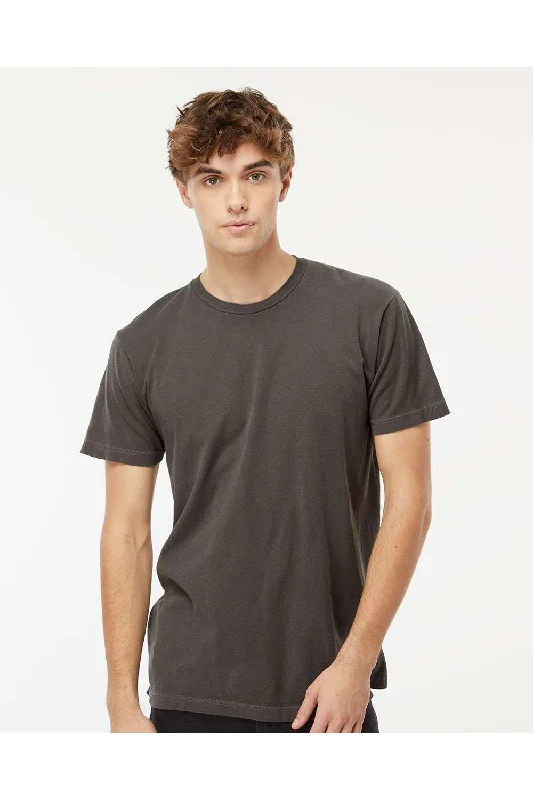 Men's short-sleeve sturdy canvas tee-M&O Mens Vintage Garment Dyed Short Sleeve Crewneck T-Shirt - Charcoal Grey