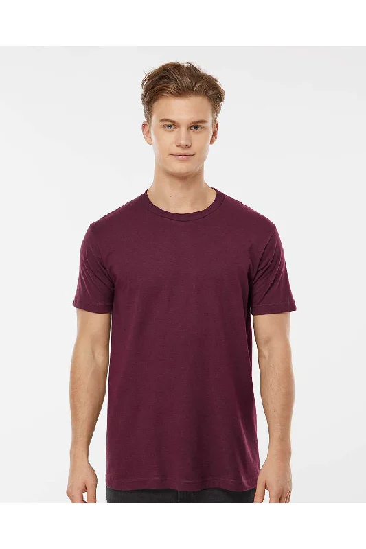 Men's short-sleeve kayaking green shirt-Tultex Mens Fine Jersey Short Sleeve Crewneck T-Shirt - Burgundy