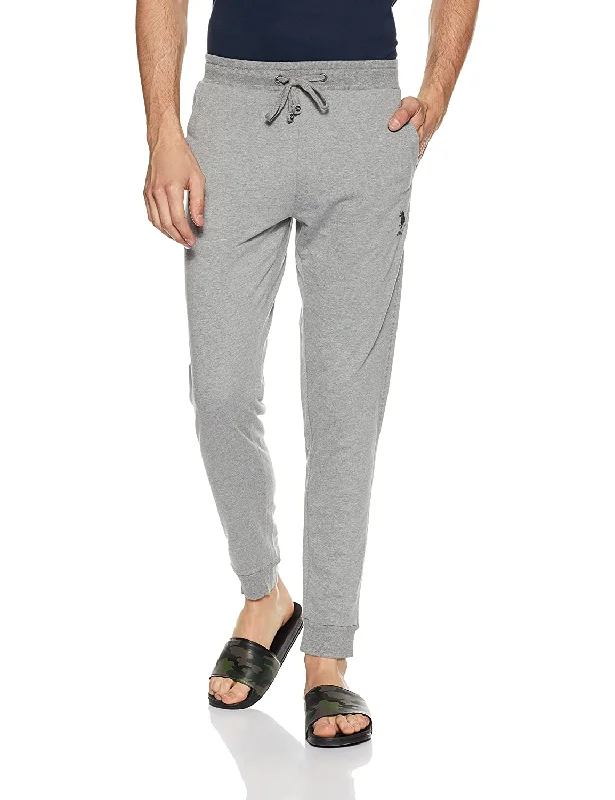 men's wide-leg gray pants-Men's Grey Cotton Pyjamas Bottom Jogger pants