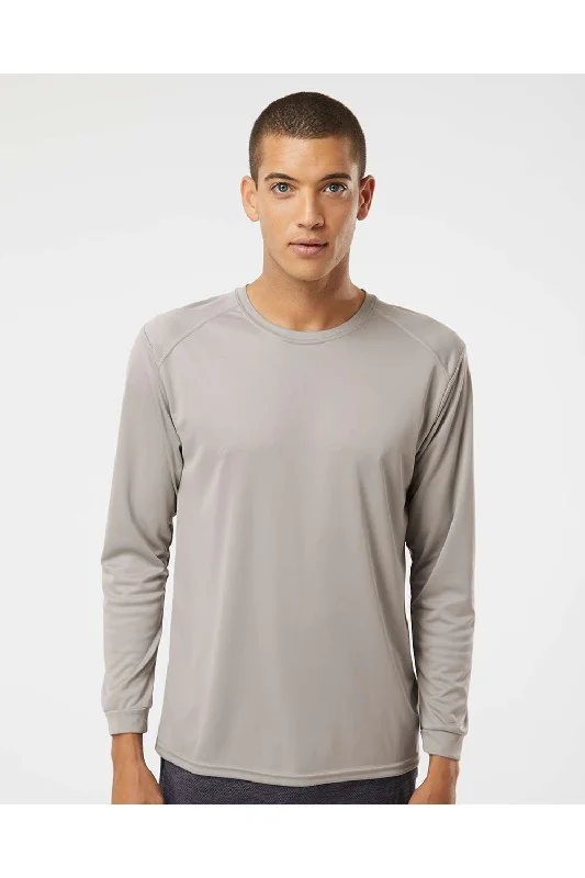 Men's short-sleeve clubbing silver tee-Paragon Mens Islander Performance Moisture Wicking Long Sleeve Crewneck T-Shirt - Sand