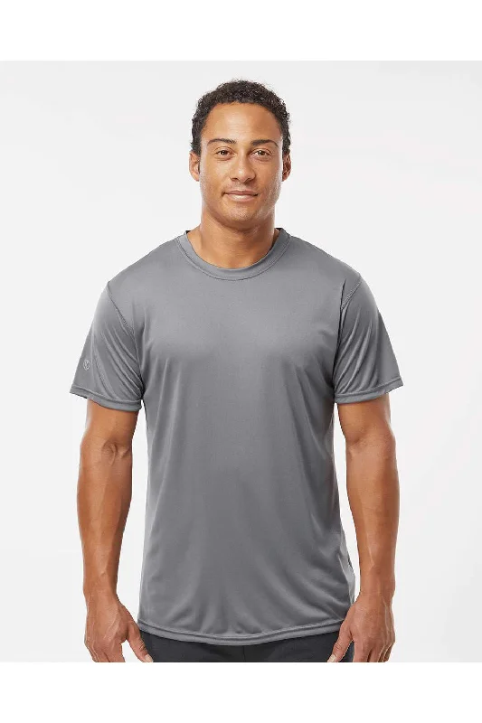 Men's short-sleeve earthy brown top-Holloway Mens Momentum Moisture Wicking Short Sleeve Crewneck T-Shirt - Graphite Grey