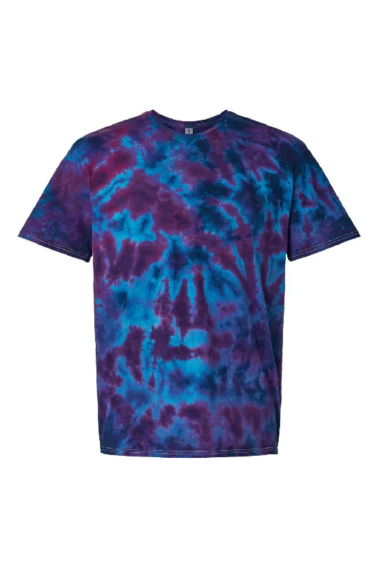 Men's short-sleeve solid black top-Dyenomite Mens LaMer Over Dyed Crinkle Tie Dyed Short Sleeve Crewneck T-Shirt - Baltic - Closeout