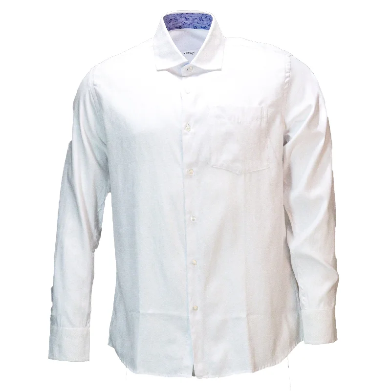 Men's short-sleeve artisanal cotton tee-Formal Shirts White