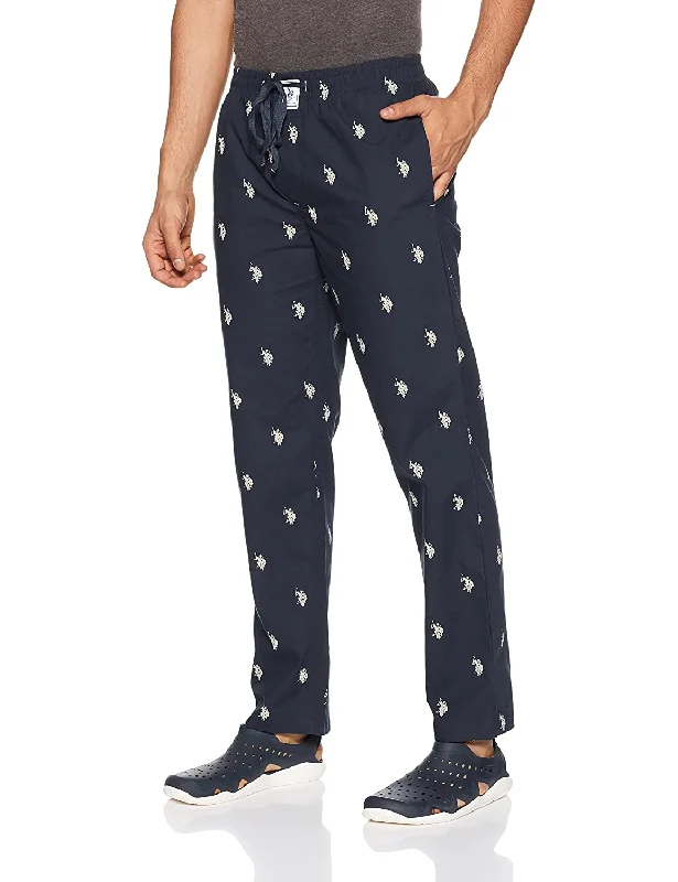 men's slim athletic pants-US Polo Dark Blue Pyjama Lower Night wear for Men