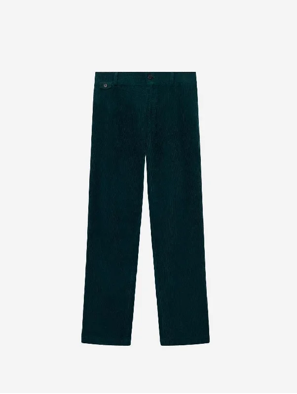 men's athletic navy jogger pants-Kalden Men's Organic Cotton Corduroy Trousers | Marine Green