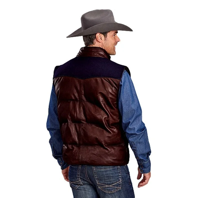 Men's fraternity jackets-Stetson Western Vest Mens Quilted Welt Pockets 11-097-0541-6028 BR