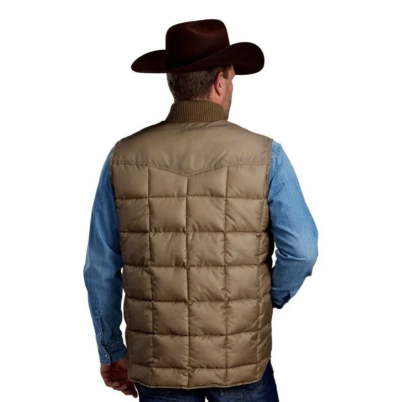 Men's rainstorm jackets-Roper Western Vest Mens OPP Price Point Khaki 03-097-0763-0601 TA