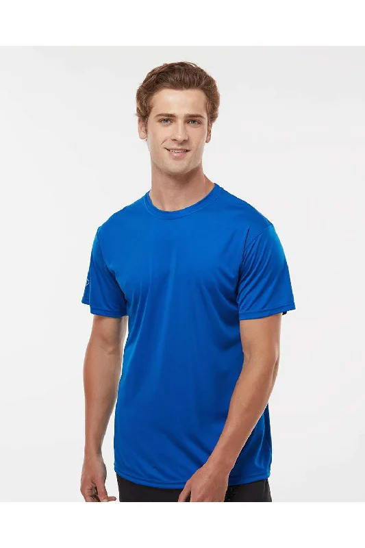 Men's short-sleeve muted tone shirt-Holloway Mens Momentum Moisture Wicking Short Sleeve Crewneck T-Shirt - Royal Blue