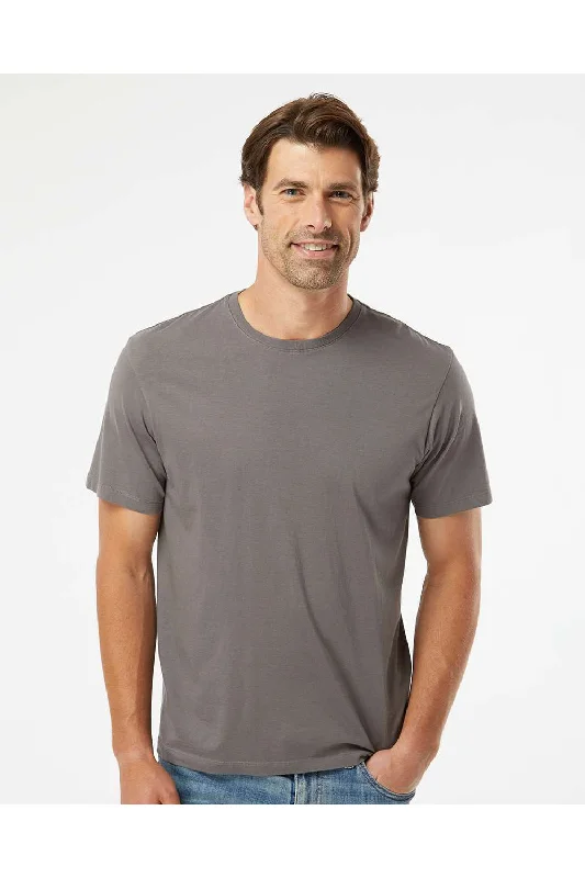 Men's short-sleeve warm red tee-SoftShirts Mens Organic Short Sleeve Crewneck T-Shirt - Graphite Grey