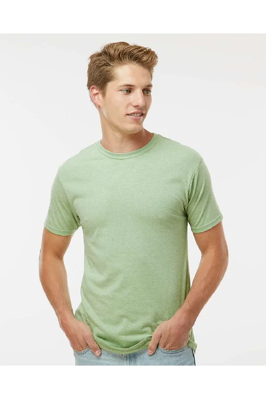 Men's short-sleeve fishing blue top-Kastlfel Mens Recycled Soft Short Sleeve Crewneck T-Shirt - Green Tea