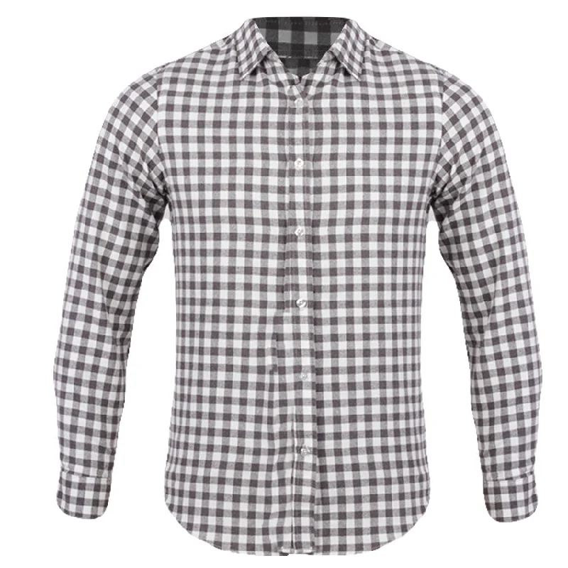 Men's short-sleeve hiking gray shirt-REDTAG White Plaid Shirt