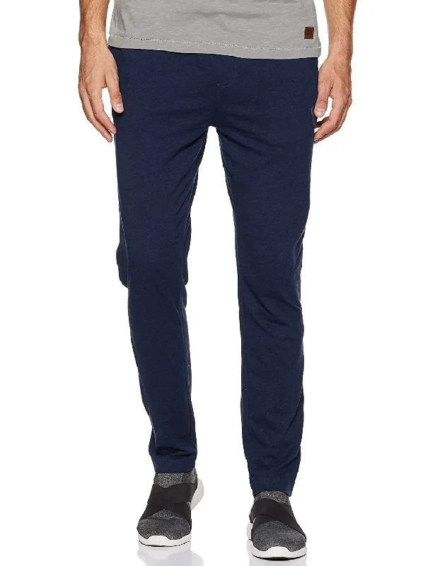 men's tailored blue cargo pants-Van Heusen Slim Fit Casual Wear Men Track Pants Blue