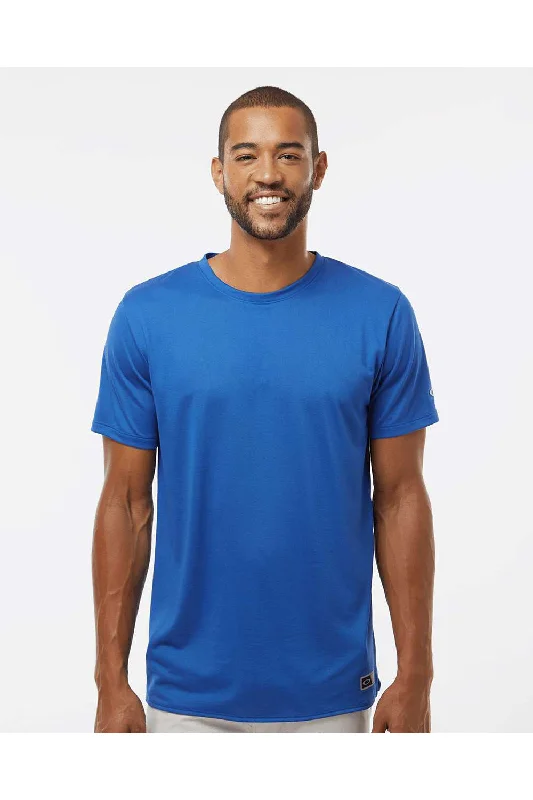 Men's short-sleeve sailing navy top-Oakley Mens Team Issue Hydrolix Short Sleeve Crewneck T-Shirt - Team Royal Blue