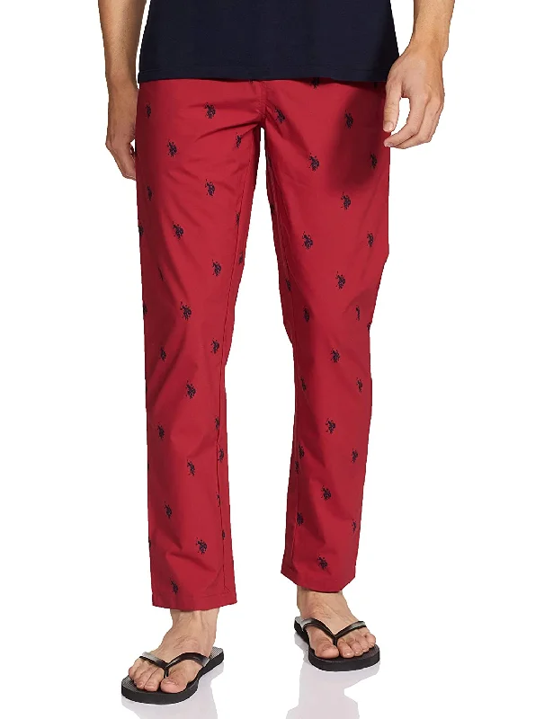 men's cotton navy pants-US Polo Red Pyjama Lower Night wear for Men