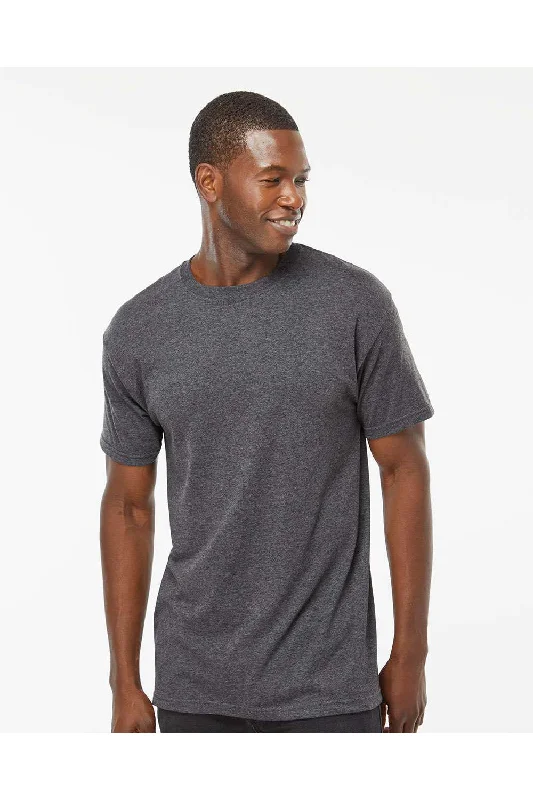 Men's short-sleeve sustainable bamboo shirt-M&O Mens Gold Soft Touch Short Sleeve Crewneck T-Shirt - Heather Dark Grey