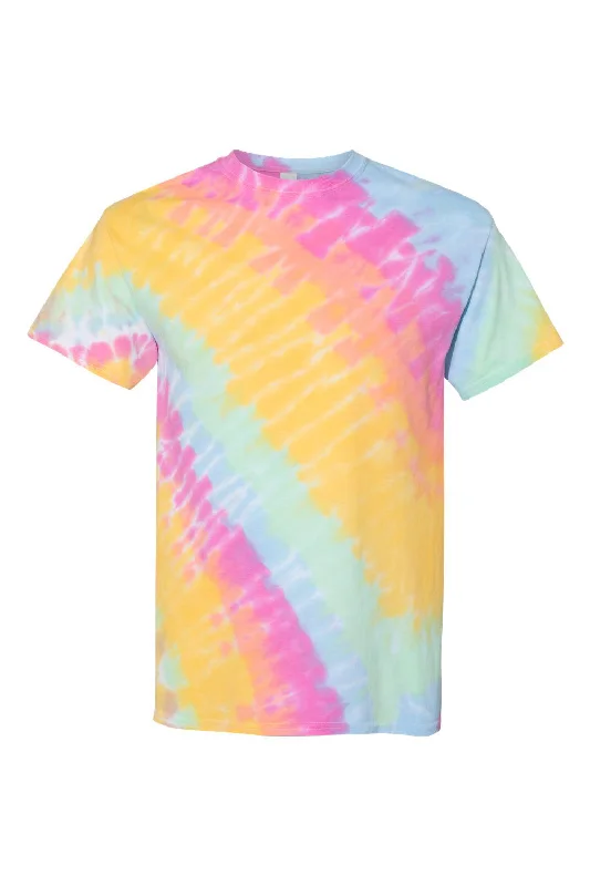 Men's short-sleeve cool gray shirt-Dyenomite Mens Tilt Tie Dyed Short Sleeve Crewneck T-Shirt - Aerial