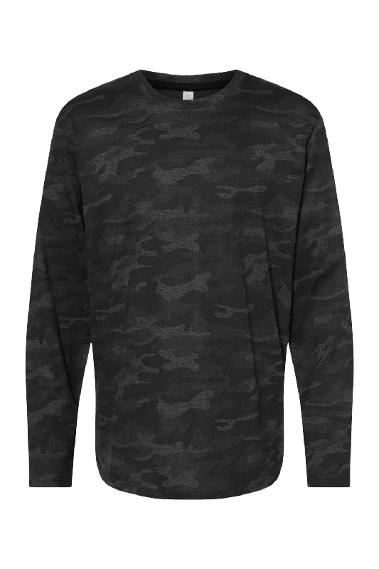 Men's short-sleeve cool gray shirt-LAT Mens Fine Jersey Long Sleeve Crewneck T-Shirt - Storm Camo