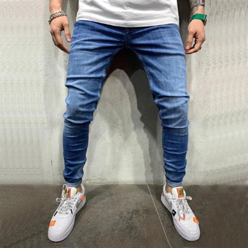 men's black stretch pants-men jeans pants Casual Trousers Fashion Skinny Jeans Casual Stretch Slim Jeans homme Streetwear Trousers 3 Styles jeans