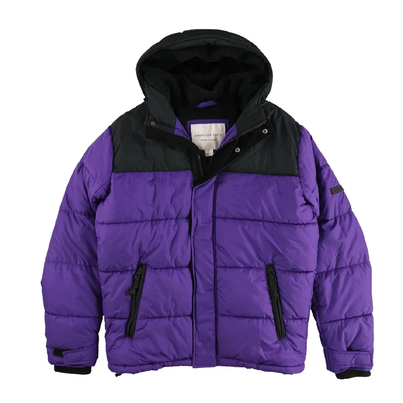 Men's satin jackets-American Eagle Mens Elevated Puffer Jacket, Purple, Small