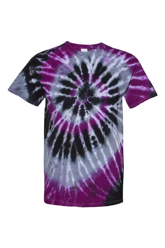 Men's short-sleeve handcrafted linen shirt-Dyenomite Mens Spiral Tie Dyed Short Sleeve Crewneck T-Shirt - Nightmare