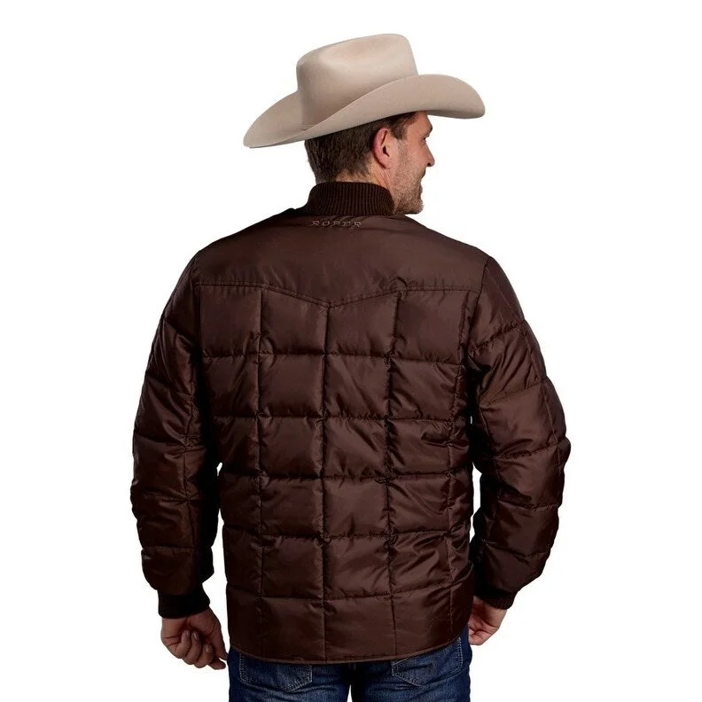 Men's poet jackets-Roper Western Coat Mens Zip Price Point Chocolate 03-097-0761-0602 BR