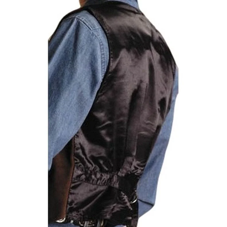 Men's racer-style jackets-Roper Western Vest Mens Suede Leather Snap Brown 02-075-0500-0513 BR