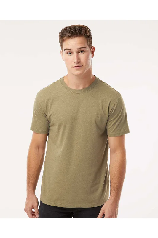 Men's short-sleeve high-performance gym tee-Kastlfel Mens Recycled Soft Short Sleeve Crewneck T-Shirt - Moss Green