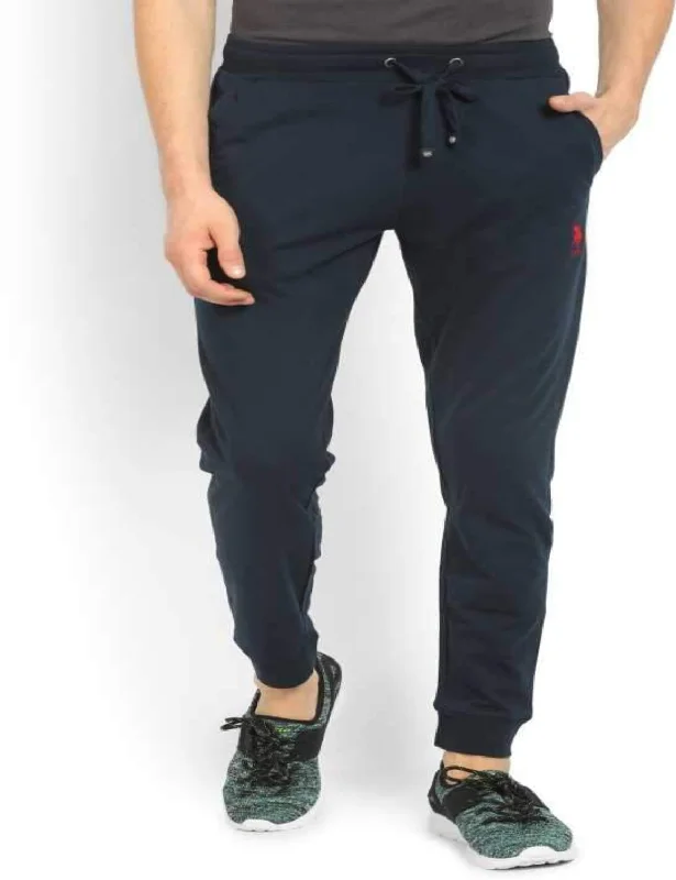 men's waterproof blue pants-Dark Blue Cotton Men's Pyjamas Bottom Jogger pants