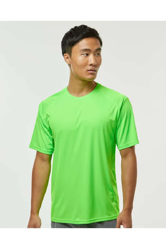 Men's short-sleeve cranberry casual tee-Paragon Mens Islander Performance Moisture Wicking Short Sleeve Crewneck T-Shirt - Neon Lime Green