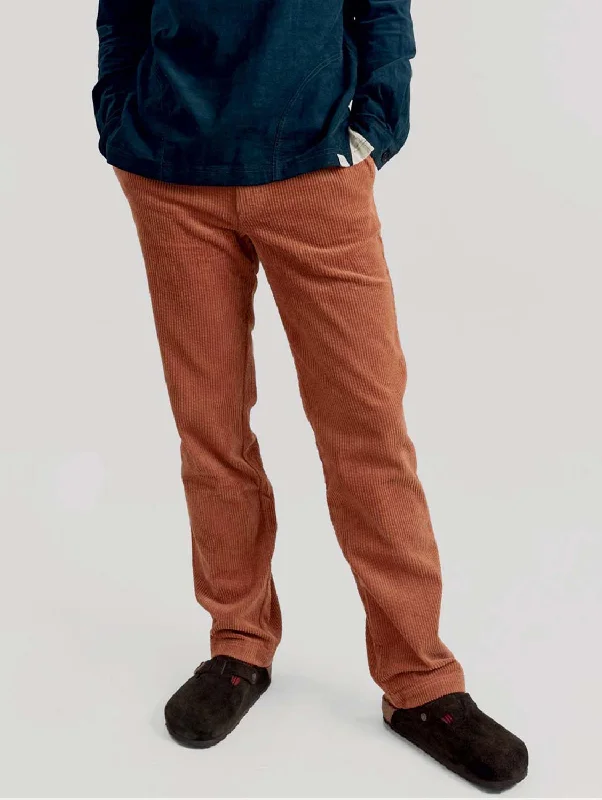 men's relaxed gray cargo pants-Andro Men's Organic Cotton Trousers | Terracotta