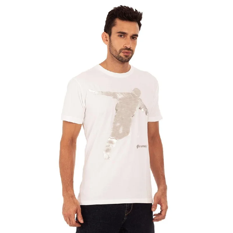 Men's short-sleeve peach trendy shirt-djbravo47 Men's White - Celebration Silver T-shirt