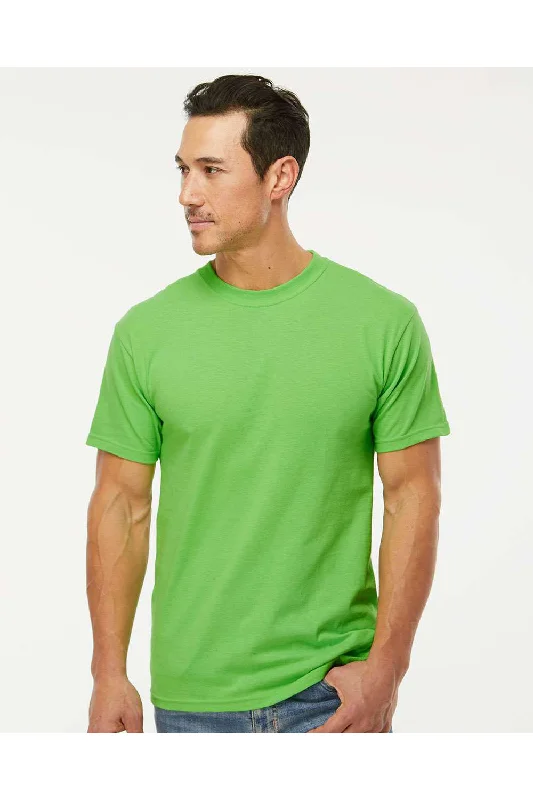 Men's short-sleeve lime green festival top-M&O Mens Gold Soft Touch Short Sleeve Crewneck T-Shirt - Vivid Lime Green