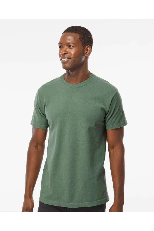 Men's short-sleeve crisp white shirt-M&O Mens Vintage Garment Dyed Short Sleeve Crewneck T-Shirt - Light Green