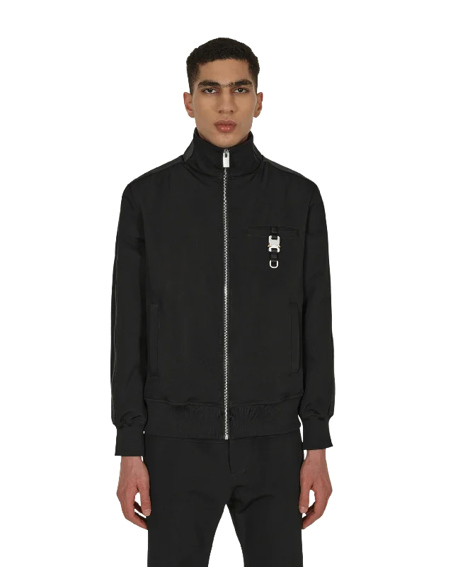 Men's hoodie with clean lines-Buckle Track Top Black